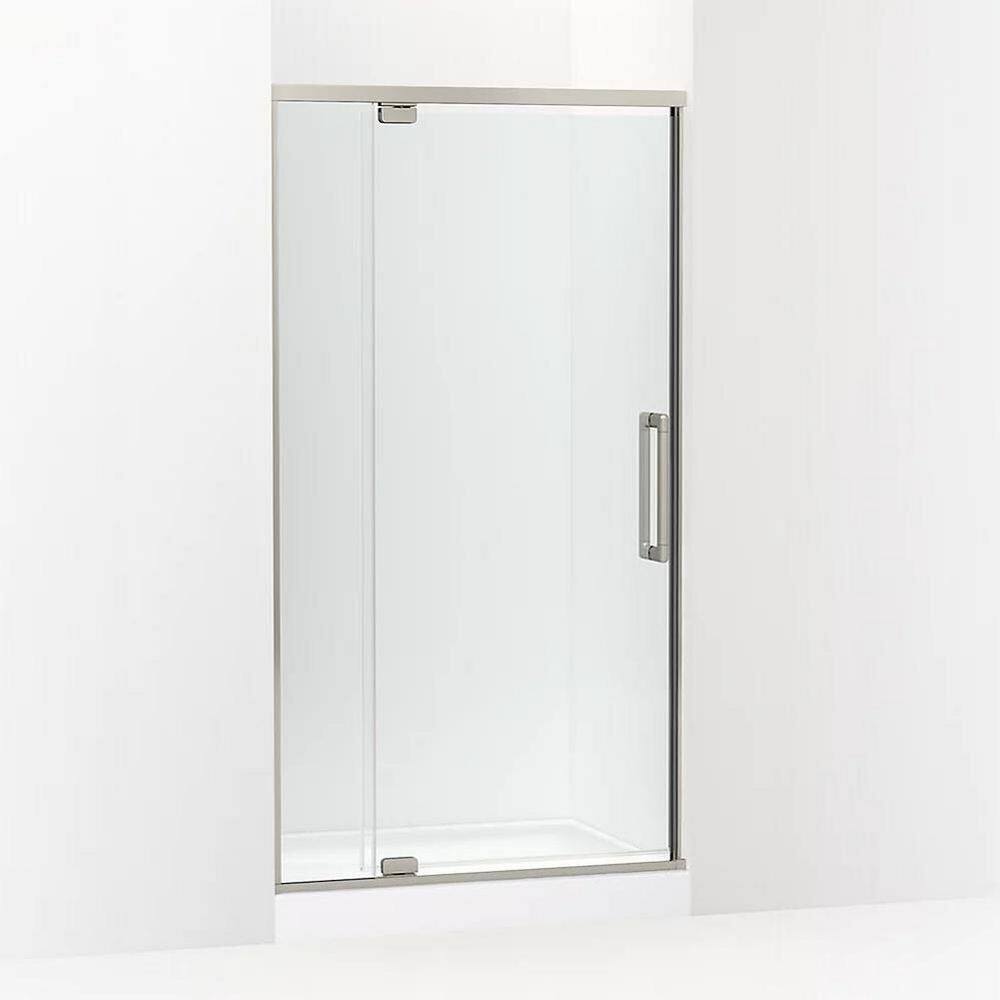 Statement 42 in. W x 76 in. H Pivot Framed Shower Door in Anodized Brushed Nickel Finish with Clear Glass price history on PriceWatchPro