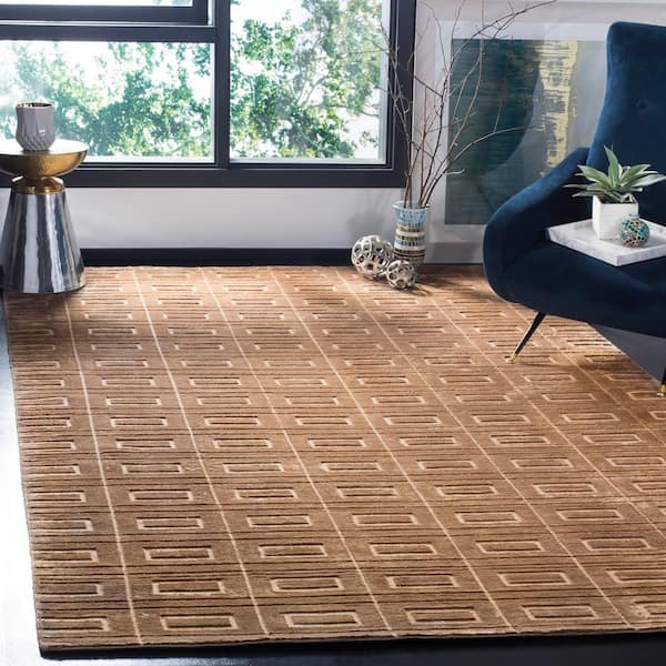 Mirage 6 ft. x 9 ft. Camel Column Striped Area Rug