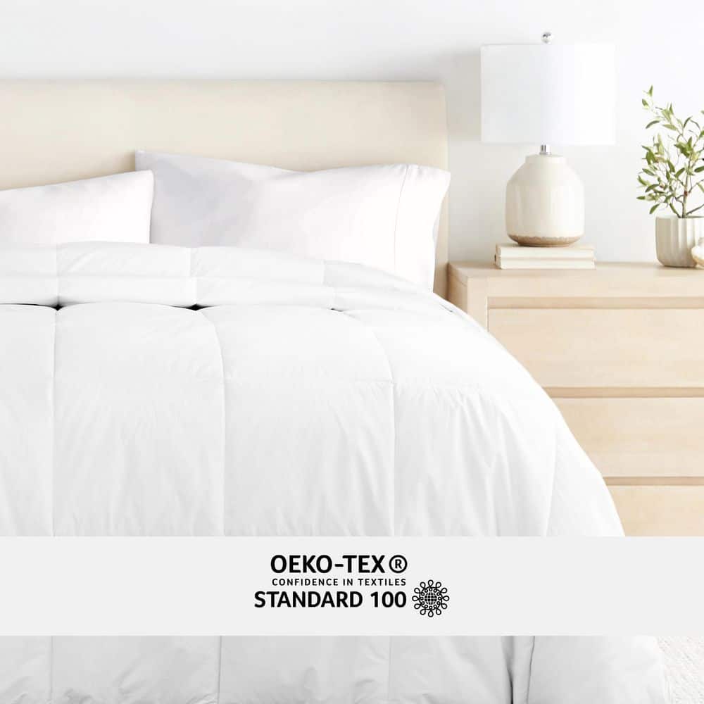 Becky Cameron 100% Cotton All-Season Down Alternative Queen Comforter/Duvet Insert COMF-300TC-QUEEN-WHITE