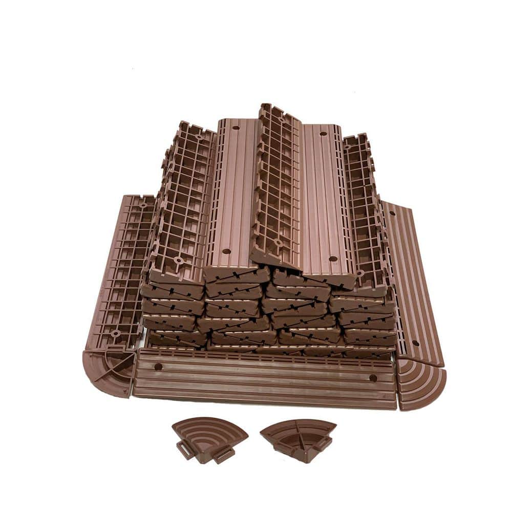 1 ft. x 2.40 in. Plastic Flooring Deck Tile Edge Sealing Strip & Corner Kit in Brown (30 Strips and 4 Corners per Pack) price history on PriceWatchPro