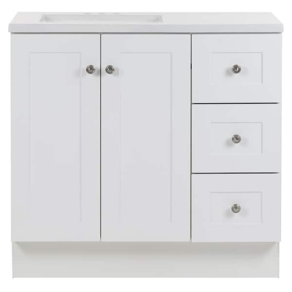 Photo 1 of ***(NO SINK COUNTERTOP)***
Bannister 36.5 in. W x 18.75 in. D x 35.14 in. H Bath Vanity in White with White Top