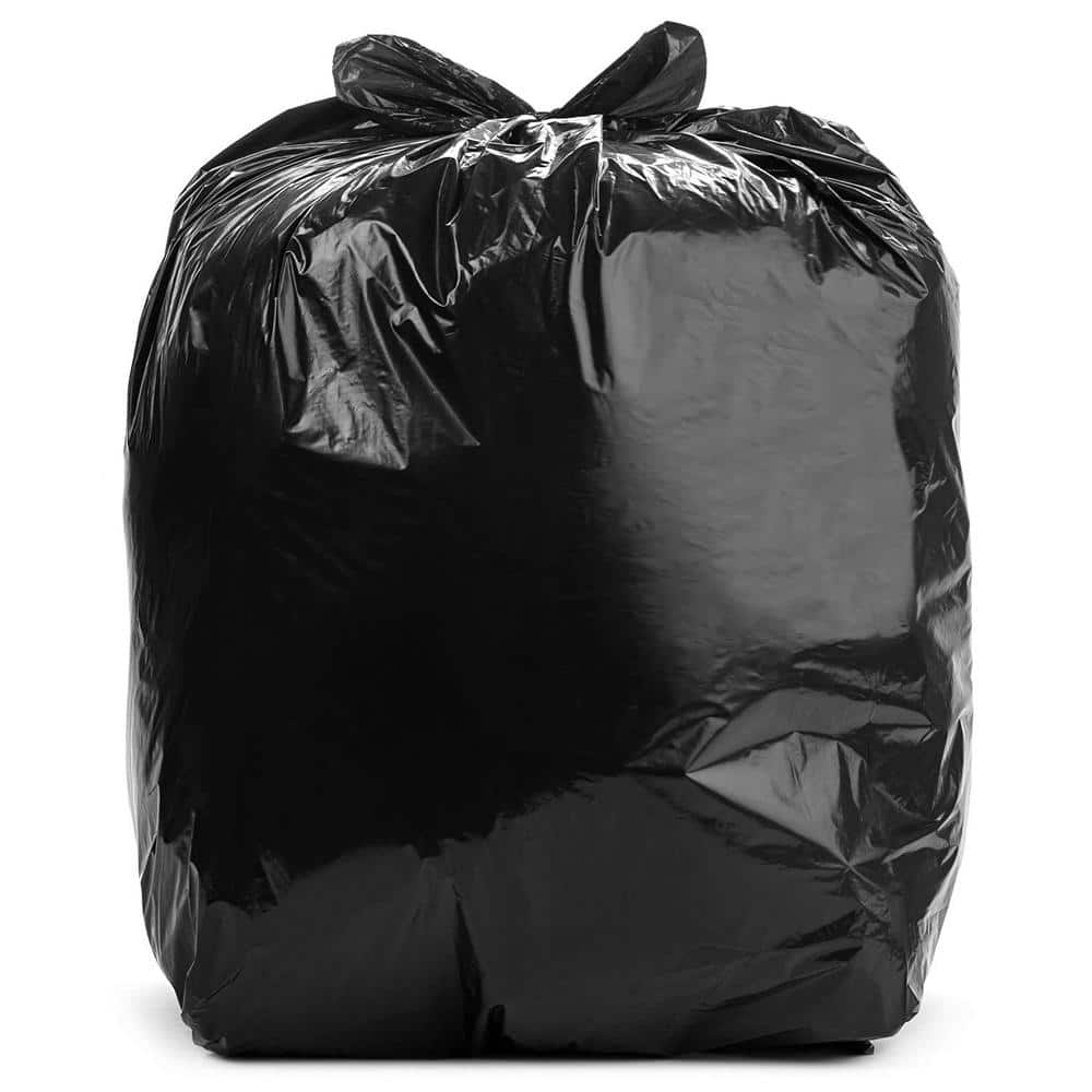 Aluf Plastics 38 in. x 58 in. 60 Gal. Black Trash Bags (Pack of 100) 2 mil  (eq) for Industrial and Janitorial RL-3858XXH