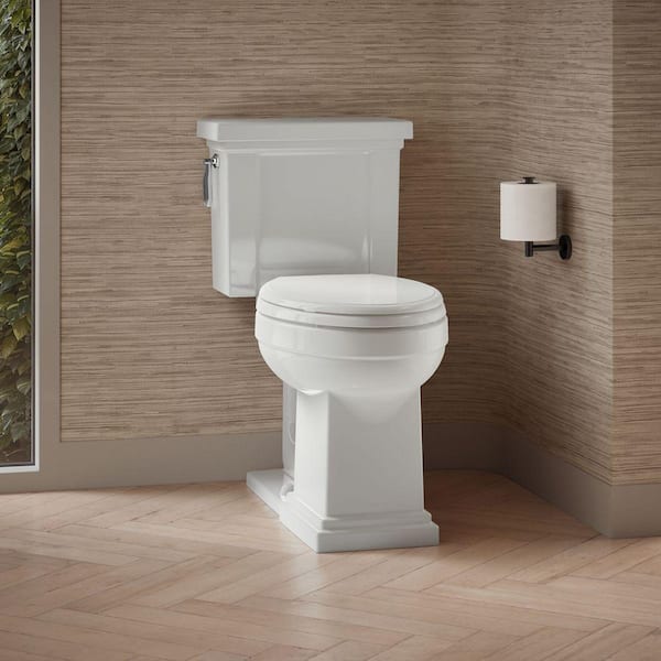 Tresham 12 in. Rough In 2-Piece 1.28 GPF Single Flush Elongated Toilet in White Seat Not Included