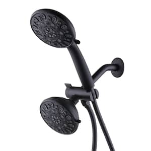 7-Spray Patterns with 1.8 GPM 4.5 in. Wall Mount Rain Fixed Shower Head in Matte Black