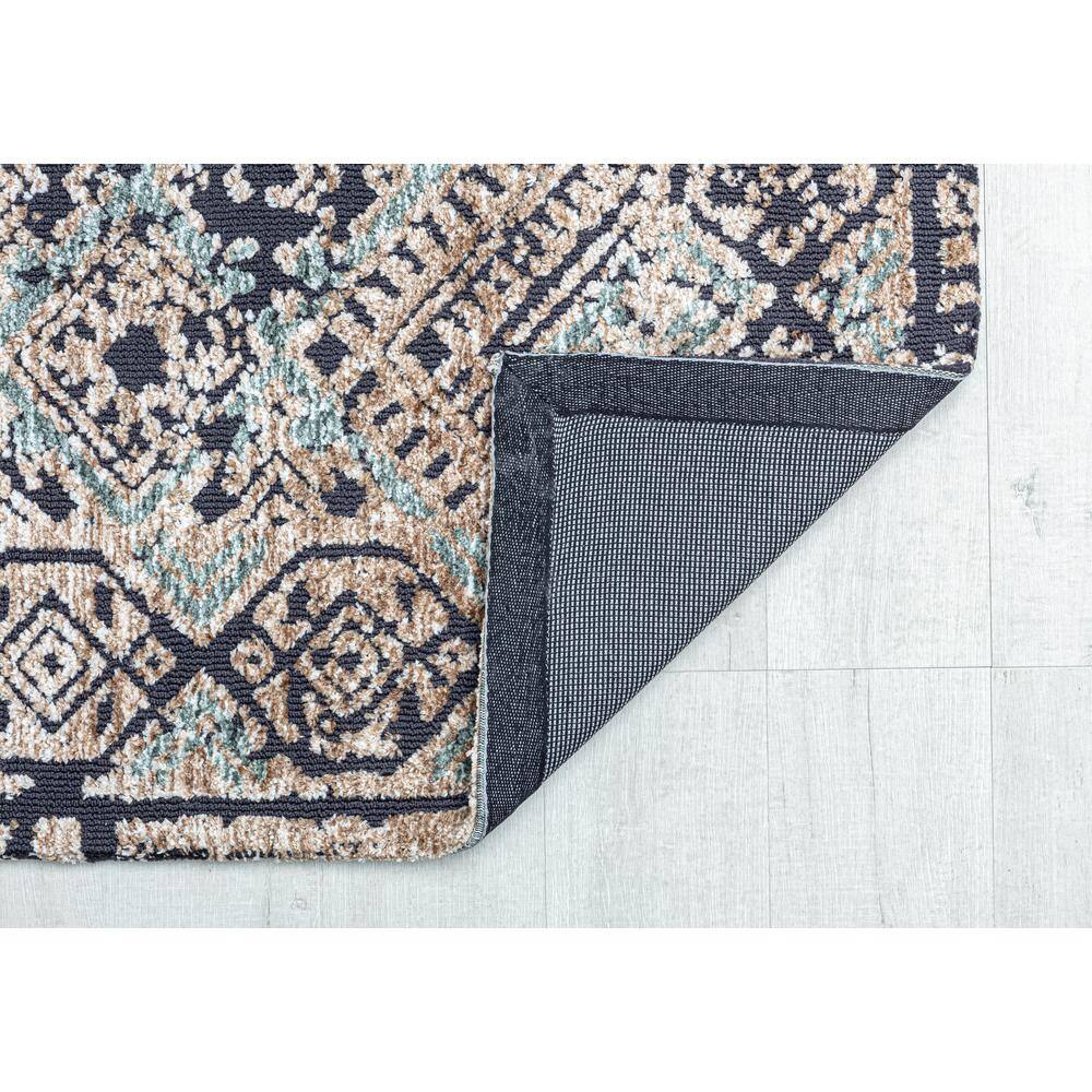 5' x 7' Blue Geometric Handmade Synthetic Area Rug