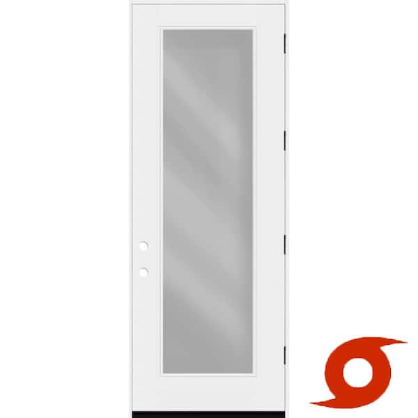 Palisade 36 in. x 96 in. FullLite Clear Impact Glass LHOS Primed Fiberglass Prehung Front Door with 4-9/16 Frame