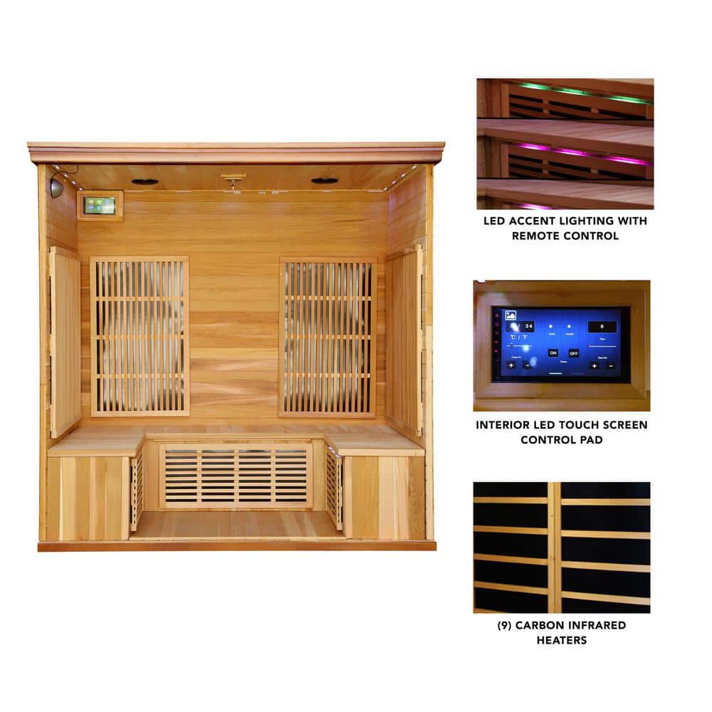Elite 5-Person Canadian Red Cedar Infrared Sauna