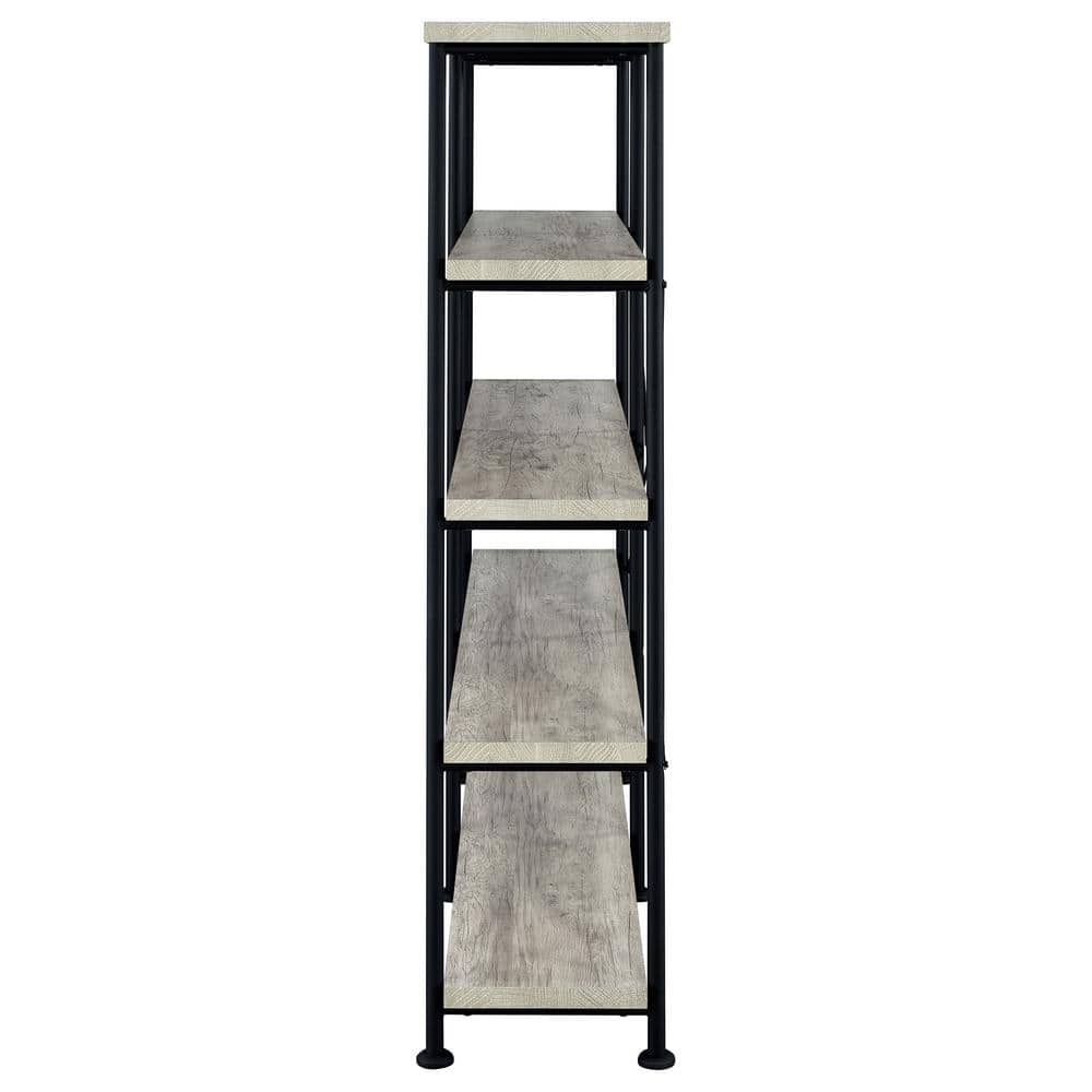 Analiese Gray Driftwood 4-Shelf Industrial Bookcase