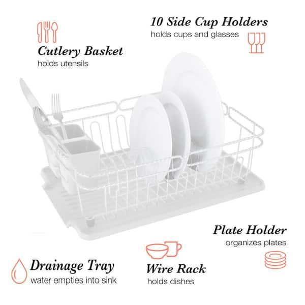 Kitchen Details Twisted Chrome 3 Piece Dish Rack