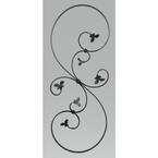 34-1/4 in. x 13-3/4 in. x 1/2 in. Wrought Iron Flat Bar with 1/4 in. Forged Leaves Ends Raw Forged S-Scroll