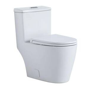 12 in. Rough-In 1-piece 1.2 GPF Dual Flush Elongated Toilet in White, Seat Included