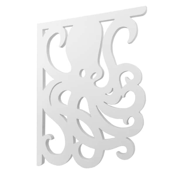 Nature Brackets 16 in. Paintable PVC Decorative Octopus Mailbox or Porch Bracket