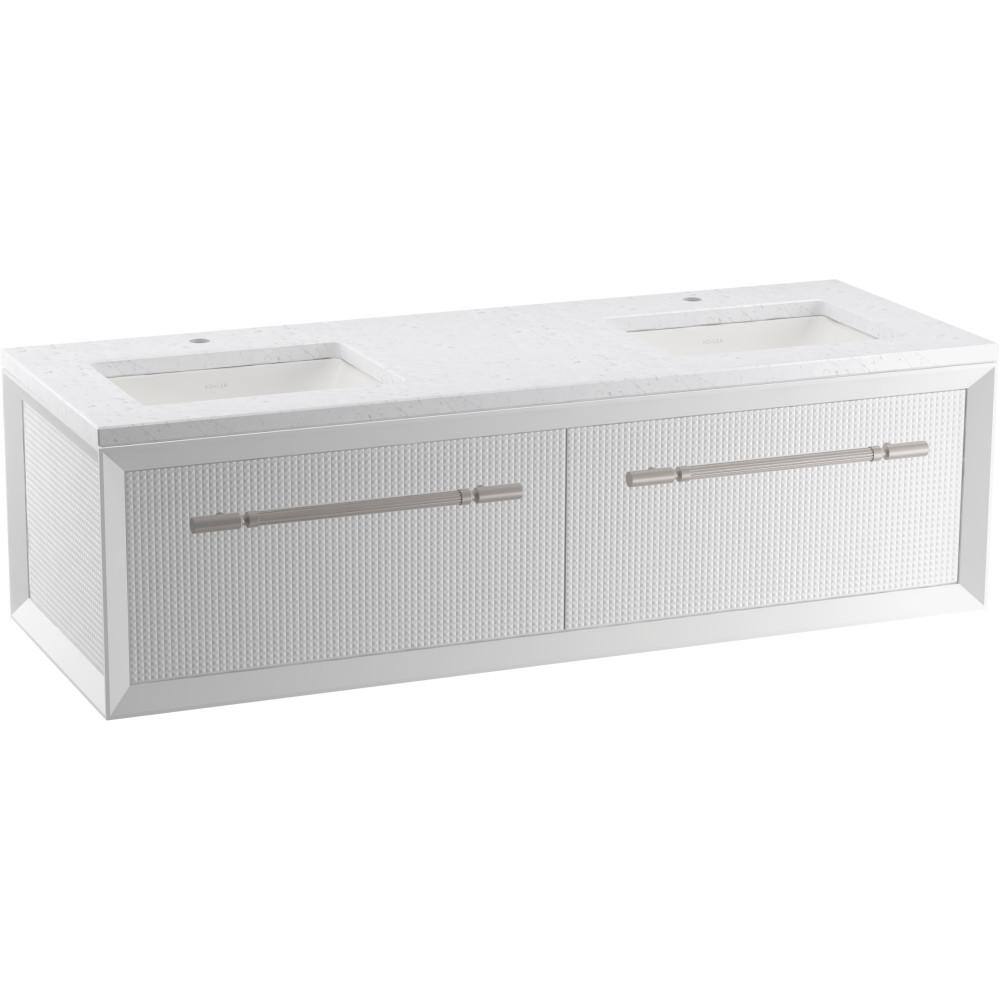 KOHLER Enivo 61 in. W x 22 in. D x 17 in. H Double Sink Floating Bath