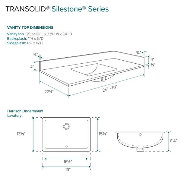 Reviews for Transolid 43.5 in. W x 22.25 in. D Quartz Vanity Top in  Nature's Path with 4 in. Centerset with White Basin