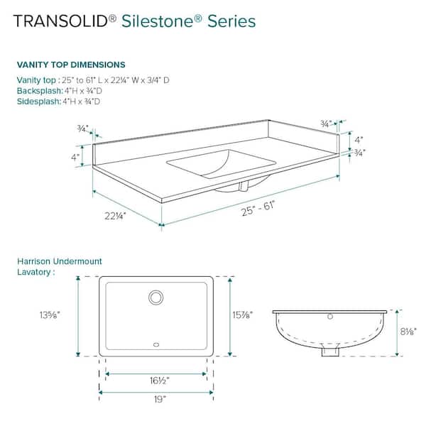 Transolid Silestone W x D Quartz White