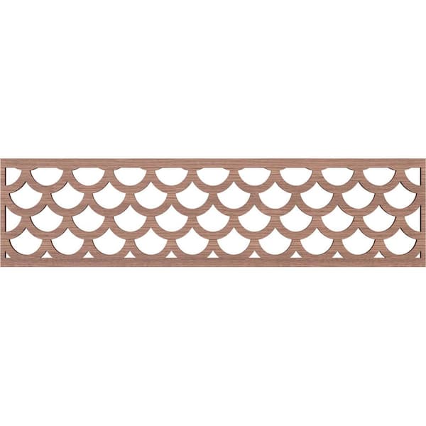 Ekena Millwork Hudson Fretwork 0.375 in. D x 47 in. W x 12 in. L Walnut Wood Panel Moulding