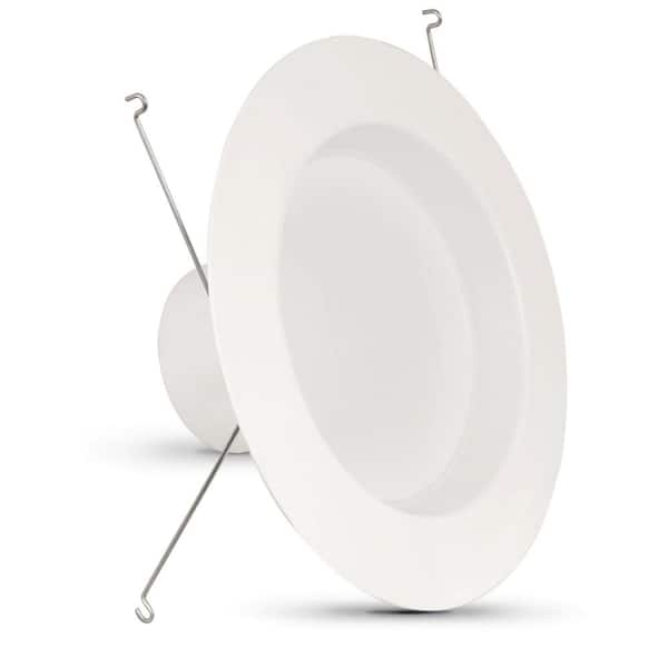 Feit Electric 5 in. or 6 in. 75-Watt Equivalent Warm White Dimmable LED Integrated Recessed White Trim Retrofit Downlight