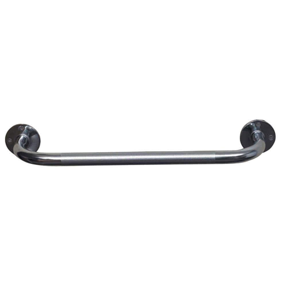 DMI 18 in. x 1 in. Steel Knurled Grab Bar in Silver