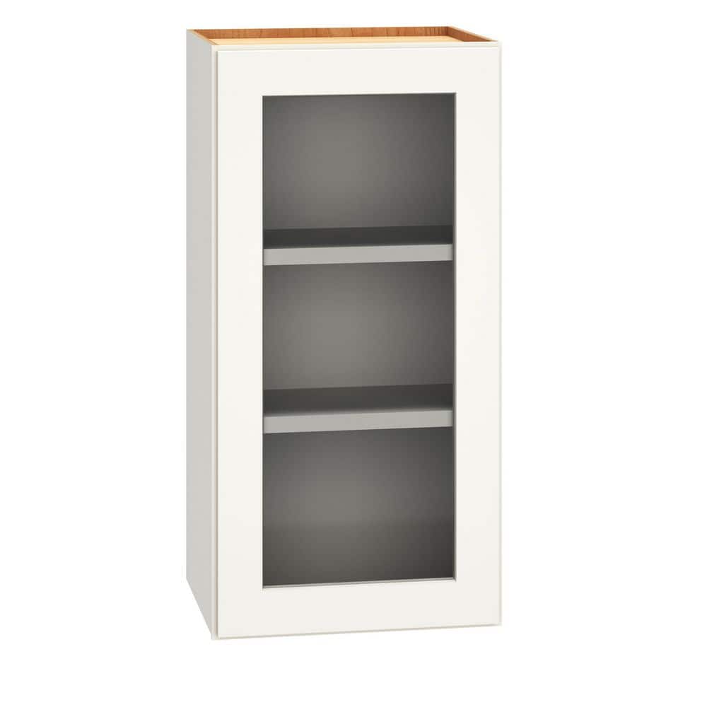 QuickShip Cottage 15 in. W x 12 in. D x 30 in. H Assembled Plywood Cut for Glass Specialty Wall Kitchen Cabinet in White price history on PriceWatchPro