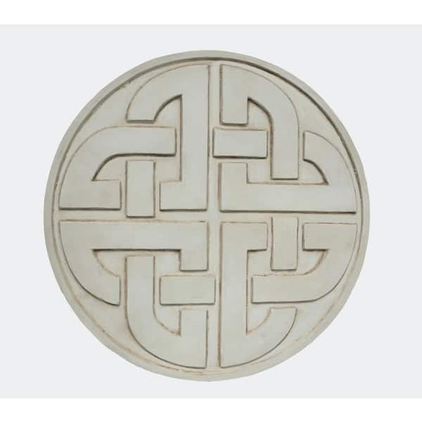 MPG 18 in. D x 1 in. H Aged White Composite Celtic Stepping Stone (Set of 3)