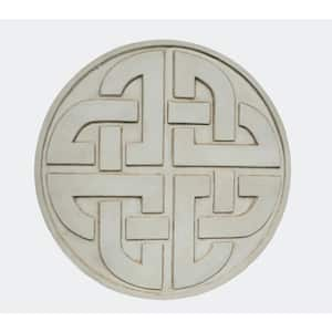 18 in. D x 1 in. H Light Aged White Composite Celtic Stepping Stone (Set of 3)