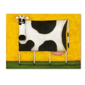 18 in. x 24 in. "Yellow Cow" by Daniel Patrick Kessler Printed Canvas Wall Art