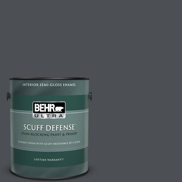 BEHR ULTRA 1 gal. #750F-6 Sled Extra Durable Semi-Gloss Enamel Interior Paint & Primer