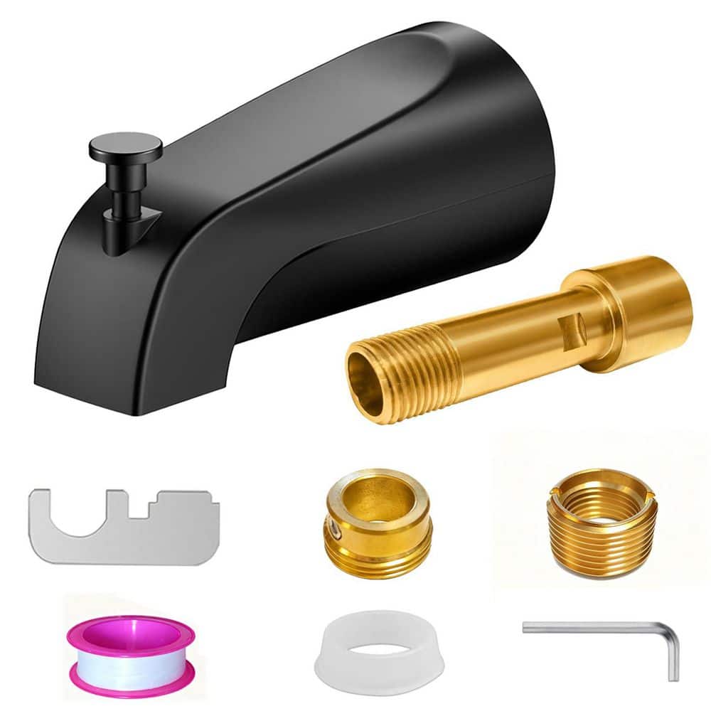 Bathtub Spout with Diverter, All‑Brass Replacement for 1/2‑Inch Pipes, 1‑Piece Bath Accessory Set in Matte Black price history on PriceWatchPro