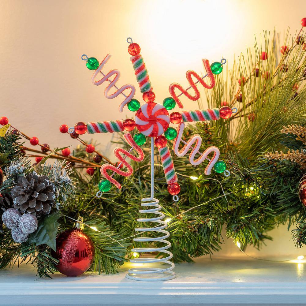 Candyland Peppermint Metal Christmas Tree Topper