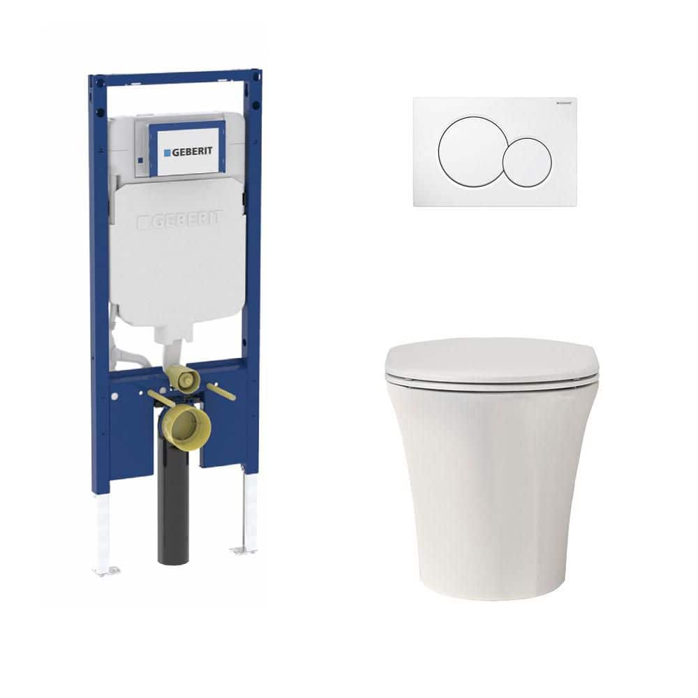 Muse 2-Piece 0.8/1.6 GPF Dual Flush Elongated Toilet with 2 in. x 4 in. Concealed Tank and Plate in White, Seat Included price history on PriceWatchPro