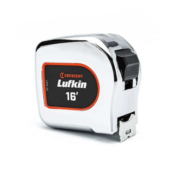 Crescent Lufkin 1 in. x 16 ft. Chrome Case Yellow Clad Tape Measure