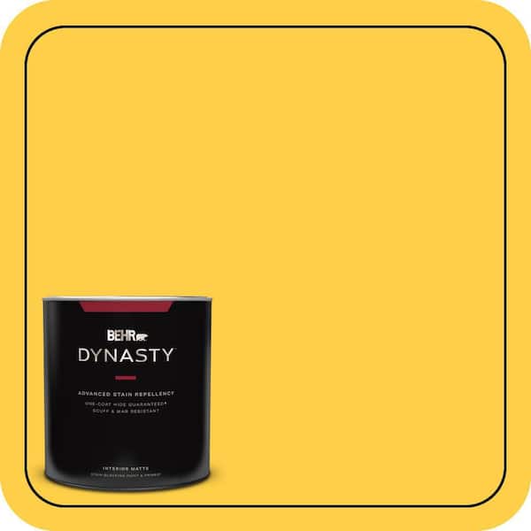 BEHR DYNASTY 1 qt. #360B-6 Flame Yellow Matte Interior Stain-Blocking Paint and Primer