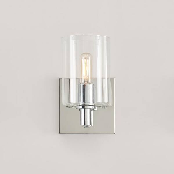 Generation Lighting - Fullton Modern 1-Light Indoor Dimmable Chrome Bath Vanity Wall Sconce