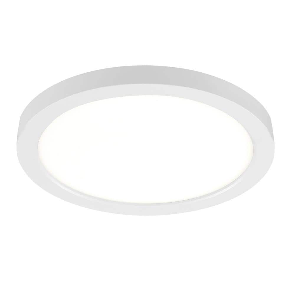 Flexinstall Disk 10 in. White Indoor Integrated LED Recessed Ceiling Light 