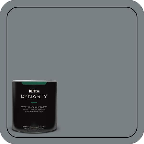 BEHR DYNASTY 1 qt. #N450-5 Intergalactic One-Coat Hide Semi-Gloss Enamel Interior Stain-Blocking Paint and Primer