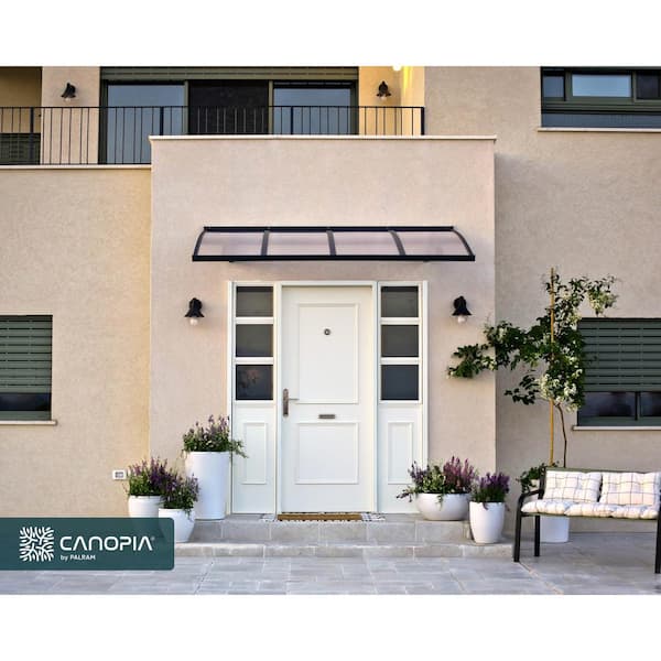 Herald 5 ft. x 7 ft. Gray/Diffused Door and Window Awning