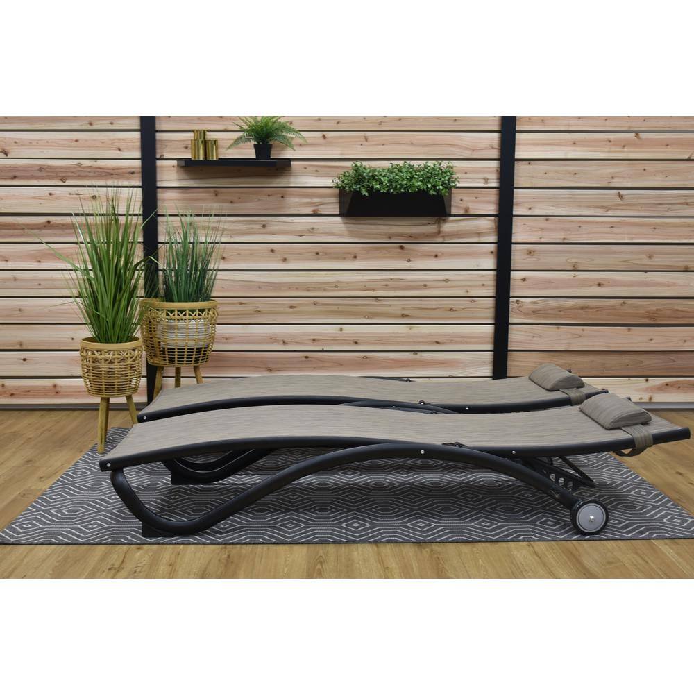 Glendale Granite Adjustable Outdoor Chaise Lounger with Cushions