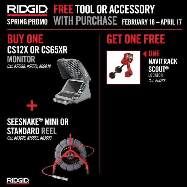 See Snake Mini Inspection Sewer Camera Reel 200 ft. Cable for 1-1/2 in. 8 in. Lines and CS12x Digital Monitor Kit Bundle