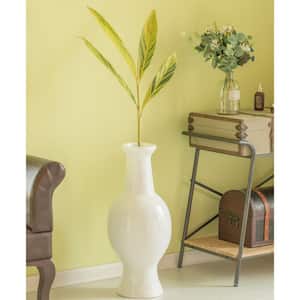 Modern Trumpet flower vase, White Unique Floor Vase, 26 Inch Floor Vase, Home Interior Decoration, Modern Floor Vase