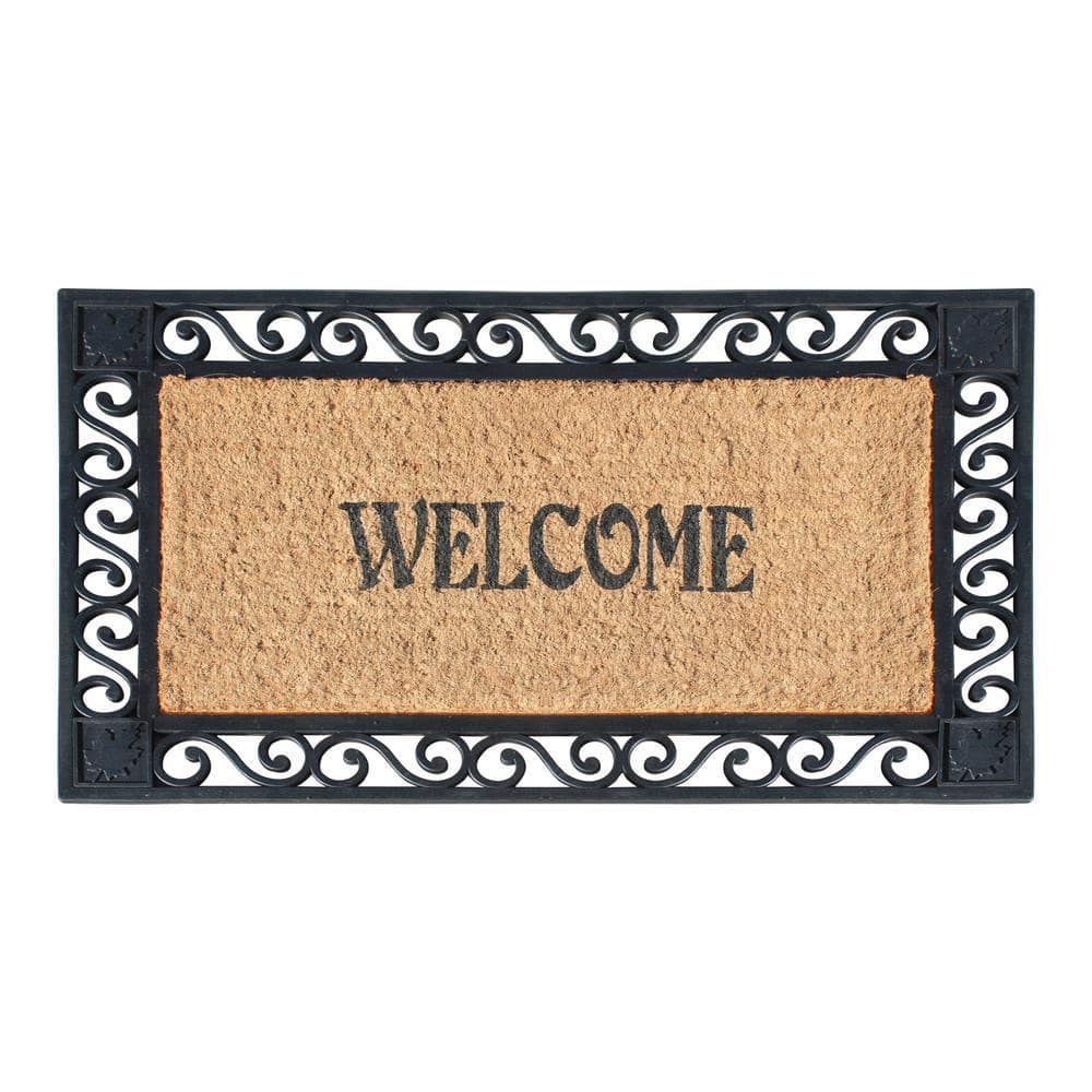 A1 Home Collections A1HC Welcome Mat Black/Beige 23 in. x 38 in