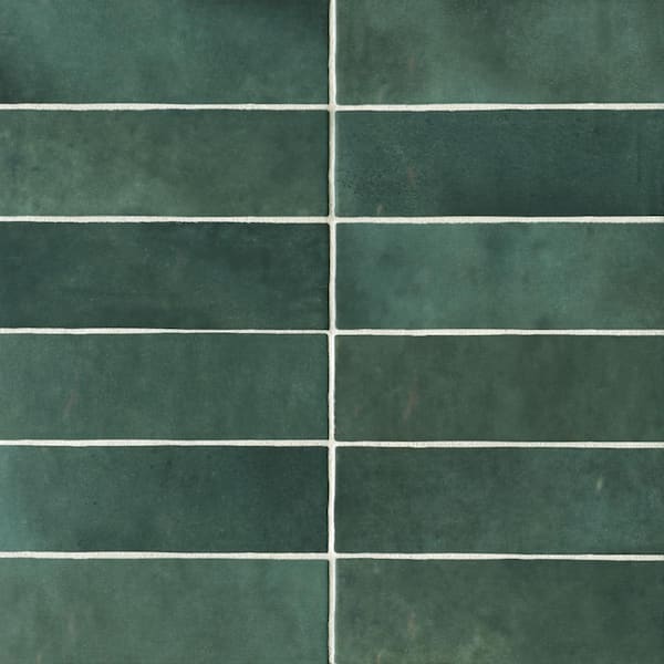 Bedrosians Cloe Rectangle Glossy Green 2 in. x 8 in. Ceramic Wall Tile (10.64 sq. ft./Case)