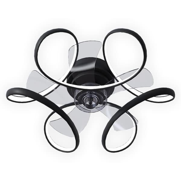 Tivleed 19.7 in. Petal-Shaped Recessed Led Fan Light, Cool White-Natural-Warm White, App and Handheld Remote, 6 Speeds, Timer