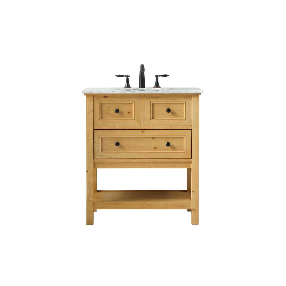 Timeless Home 30 in. W x 22 in. D x 34 in. H Single Bathroom Vanity in Natu