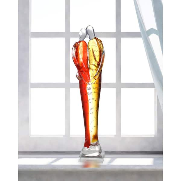 Dale Tiffany 17 in. Couple Handcrafted Irregular Art Glass Figurine AS17011  - The Home Depot