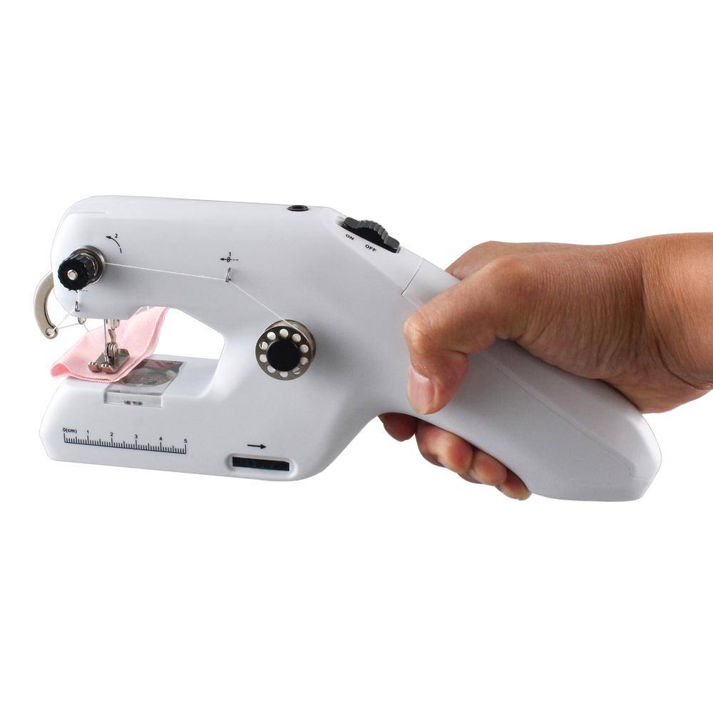 Compact White Handheld Portable Sewing Machine