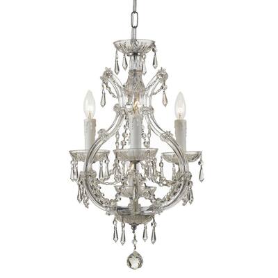 Crystorama 4405-CH-CL-MWP Crystal Five Light Mini Chandeliers from Maria Theresa collection in Chrome Nckl.finish Crystorama Lighting Group Pol 