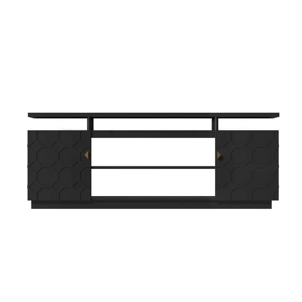 Black Multifunctional TV Stand Fits TVs up to 70 to 80 in -  Boyel Living, BLJH-TVLD36-BK