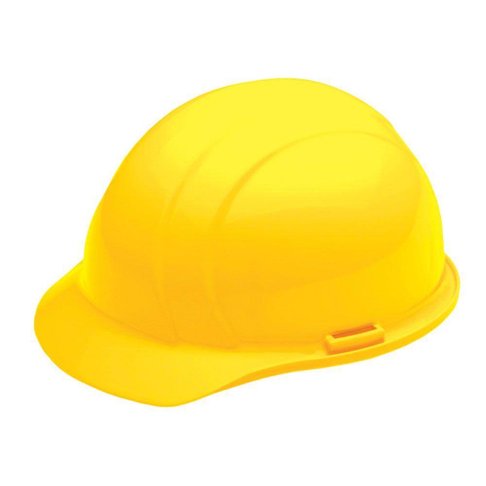 Liberty 4 Point Plastic Suspension Slide-Lock Cap Hard Hat in Yellow