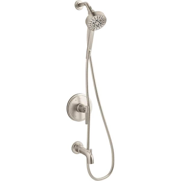 KOHLER Torrington Single Handle 3-Spray Tub and Shower Faucet 1.75 GPM in. Vibrant Brushed Nickel (Valve Included)