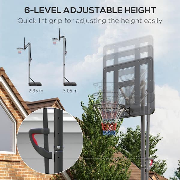Soozier 7.7 ft. to 10 ft. Height Adjustable Basketball Goal